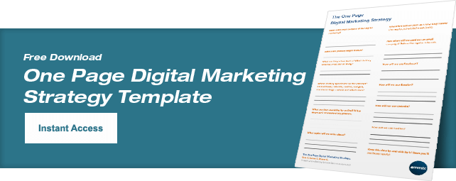 One Page Digital Marketing Strategy Template